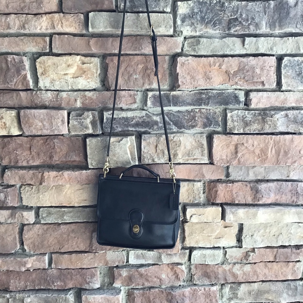 Coach Black Leather Willis Bag 9927